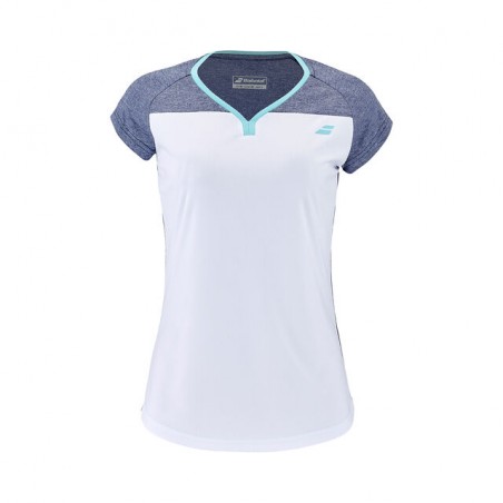 Camiseta Babolat Play Cap Sleeve Junior Blanco/Azul